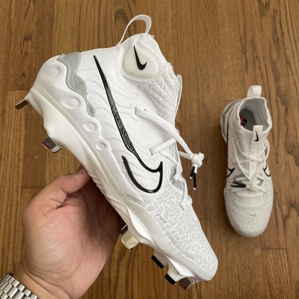 Nike Alpha Huarache NXT Metal Baseball Cleats White Black DJ6517-100 Size 7 NEW